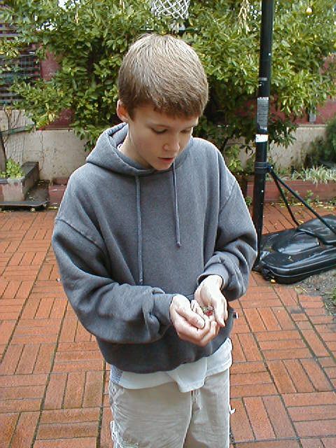 Nick Holding a Hummingbird