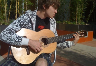 Nick plays guitar